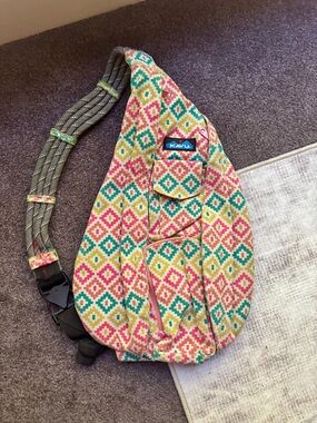 KAVU Multicolor Geometric Rope Sling Bag